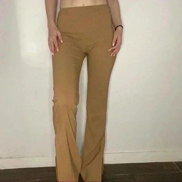 Tan brown flare pants. - Picture 3 of 5